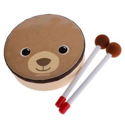 Instrumento musical de percussão com estampa de urso, instrumento musical de percussão com baquetas de tambor, alça para crianças - Image 5