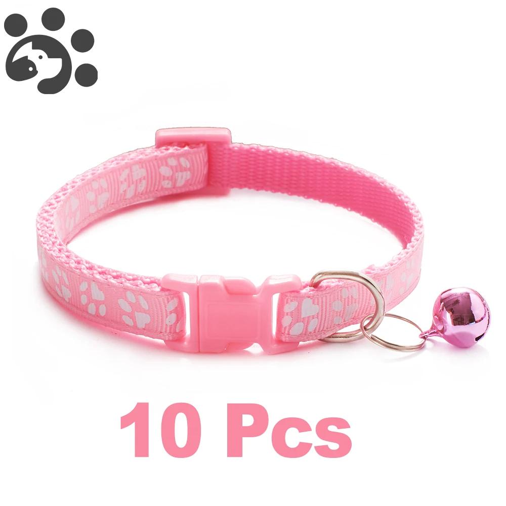 Colarinho de Nylon Ajustável com Sino para Animais de Estimação, Coleira de Gato e Cachorro Ajustável, Delicada e Segurança, Moda Casual, Atacado, 10PCs - Image 1