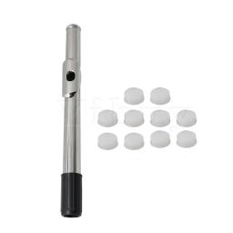 Yibuy flauta banhada a níquel de 2 cm de diâmetro, conjunto com 10 tomadas brancas - Image 1