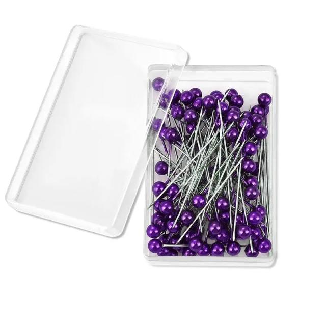 Alfinetes de costura coloridos com cabeça de pérola para casamentos e artesanato - Pacote de 100/200 peças com 38mm