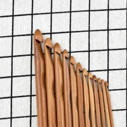 12-pacote de ganchos de mão de bambu, kit de agulhas de crochê de mão de 3-10mm com diferentes tamanhos, agulha de tricô, conjunto para iniciantes - Image 3