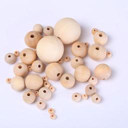 6-50mm contas de madeira diy artesanato natural contas de madeira sem chumbo bolas redondas para garland jóias fazendo pulseira colar feito à mão - Image 3