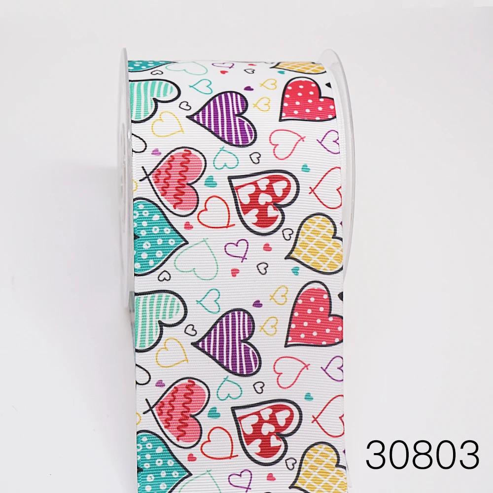 Fita de grosgrain para artesanato, acessórios de costura, bricolage, dia dos namorados, coração amoroso impresso, 5 jardas 26596 - Image 1