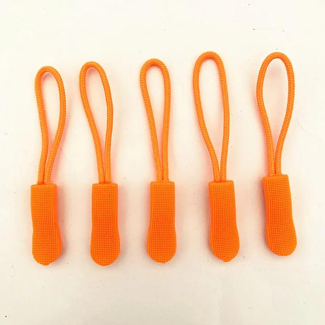Cabeça de cordão com zíper PVC de injeção manual e 10 peças de zíper laranja PU