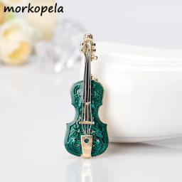 Morkopela Violino Esmalte Broches para Mulheres, Pinos De Metal, Clipe Cachecol, Jóias Da Moda, Acessórios De Roupas - Image 2