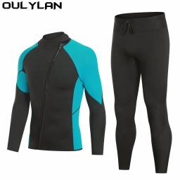 Oulylan-Casaco de mergulho de manga comprida Neoprene para homens, casaco de mergulho, casaco de inverno masculino, roupa de banho térmica 3mm - Image 1