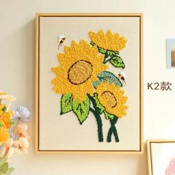 30x40cm Padrão de flores 3D DIY Bordado Kits de pintura Conjunto de agulha de soco de costura artesanal Costura ponto cruz Decoração De Casa Kit de tufos mágicos Arte E Artesanato De Agulha Presente Criativo - Image 6