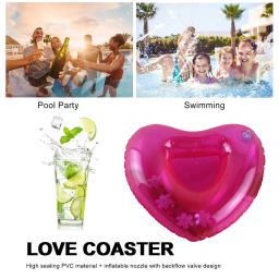 1-5 pçs pvc inflável beber copo titular amor em forma de coração piscina float festa decorações flutuante água cerveja suportes - Image 3