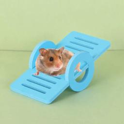 Casa De Hamster De Madeira Para Animais Pequenos, Hamster Gerbil, Ponte Do Arco-Íris, Brinquedo De Gangorra, Mastigar Milho - Image 2