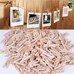 Mini Clipes De Madeira para Decoração, Artesanato Artesanal, Foto Decorativa, Prendedor De Roupa, Casa E Escritório, 2.5cm, 50PCs - Image 1