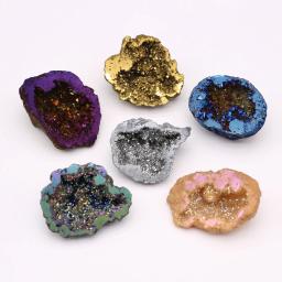 Tigela De Tesouro De Ágata Natural, Espécime De Gema De Energia, Galvanizado Colorido, Artesanato De Pedra Em Casa, Jóias, Decoração De Exibição De Paisagem, 1Pc - Image 6