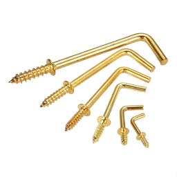 Latão Banhado Ganchos para Fixação de Móveis, Fastener Tool, Dresser Cup, L-Shaped Parafuso, Hanging Hangers, DIY, Casa, 20 Pcs, 1/2 ", 5/8" - Image 4