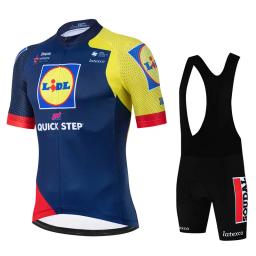 Lidl soudal passo rápido verão bicicleta camisa mtb manga curta conjunto de ciclismo shorts conjunto mtb ropa ciclismo camisas maillot - Image 1
