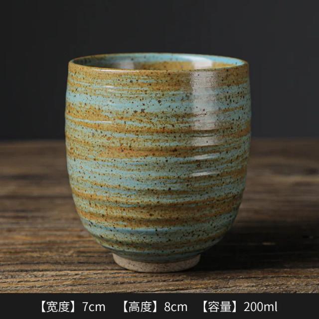 Caneca de café vintage esmaltada - Xícara de chá grande cerâmica criativa, copo pessoal de água e espresso em dois tons, 200ml