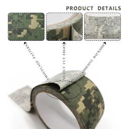 Fita adesiva camuflada 5m, à prova d'água para caça, bandagem militar furtiva, 0.05m x 5m /2 polegadas x196 polegadas - Image 4