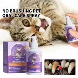 50ml pet oral limpar spray cães gatos boca dentes frescos desodorante limpo evitar cálculo remover gatinho mau hálito suprimentos para animais de estimação - Image 2