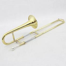 Latão e Ouro Laca Soprano Trombone com Canvas Bag Case, Útil, Venda Quente - Image 1