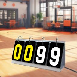Placar de 4 dígitos basquete futebol vôlei tênis de mesa placar flipper scorekeeper para beisebol vôlei esporte - Image 2