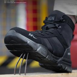 Sapatos de segurança de trabalho masculino ce certificado aço toe sapatos de segurança antiderrapante leve dedo do pé de aço antiderrapante botas de trabalho de proteção feminina - Image 5