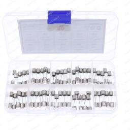 50 pces 5x20mm lentos sopro tubo de vidro fusível sortidas caixa kits t1a 2a 3a 3.15a 4a 5a 6.3a 8a 10a 15a - Image 2