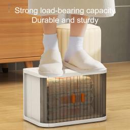 Caixa de armazenamento dobrável com portas duplas Organizadores empilháveis Organizador de mesa de grande capacidade Recipientes troncos para cosméticos e lanches - Image 4