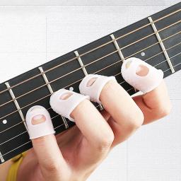 Guitarra de silicone pressionando Finger Covers, protetores de dedos espessados, antiderrapantes, resistente ao desgaste, universal, 1 pc, 5pcs - Image 2