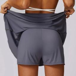 Saias de tênis Monocromáticas Mulheres, Feminina, Dança, Fitness, Ginásio, Esportes, Corrida, Ativo, Atlético, Curto, Yoga, Saia, Curto - Image 6