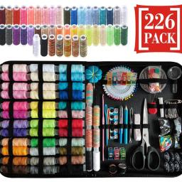 Portátil Kit De Costura Cor para Iniciantes, Suprimentos De Costura e Acessórios, Fio De Agulha, Viagem SCIs, Adulto, 226 Pcs - Image 1