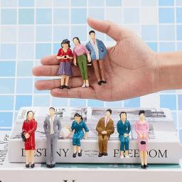 Miniatura Resina Pintada Figura Kit Modelo, Escala HO, figuras ferroviárias, trens, construção, Poses aleatórias, Mini Pessoas, 1:87, 50, 100pcs - Image 2