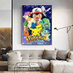 Pokémon Pikachu Cruz Saco de Bordado, 5D Kit de Pintura Diamante, Ponto Cruz Arte, DIY Anime Japonês, Presente Infantil, Zíper - Image 2