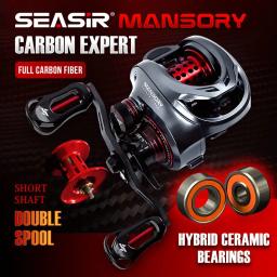 Seasir mansory carretel de pesca de arremesso 146g carbono ultraleve 11 + 1 7.3:1 hs relação híbrido rolamento cerâmico carretéis duplos água do mar - Image 1