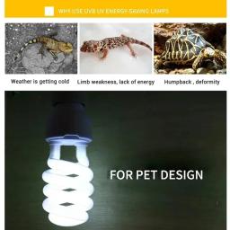 13W UVB Lâmpadas de aquecimento 5.0 10.0 Lâmpada para répteis Luz economizadora de energia Tartaruga Lagarto Cobra Reptile Luzes de aquecimento UVB - Image 2