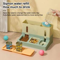 Alimentador de animais de estimação automático para gato e cachorro, tigela de alimentação 3-em 1, tigela dupla de água potável, suporte levantado, tigelas para animais de estimação - Image 4