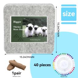 IMZAY Conjunto de tapete de lã de feltragem natural ou agulha com almofada de feltragem, pinos retos, berço de dedo para fazer artesanato de feltragem, 1 peça - Image 2