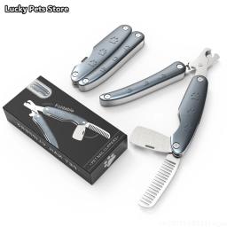 Cortador de unhas 3 em 1 para cães e gatos, moedor de unhas para animais de estimação, aparador de limpeza de cachorros, pente para tesoura de cuidados com garras de cachorro, depilador de cabelo de gato - Image 1
