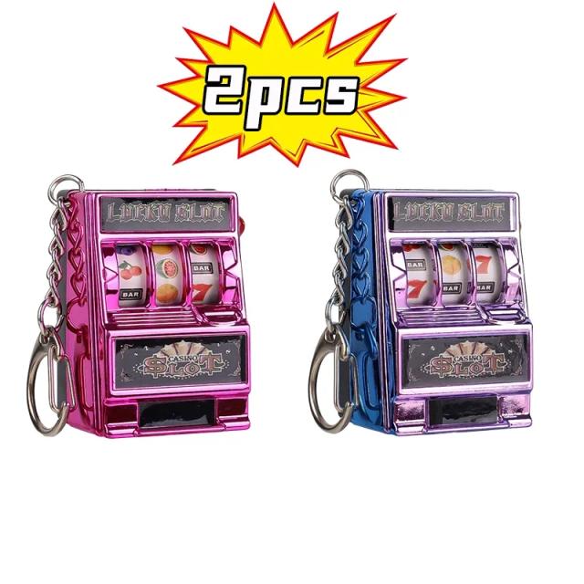 Mini Jogo Slot Máquina em Chaveiro: Brinquedo Criativo de Arcade com Frutas e Jackpot para Aliviar o Estresse e Divertir