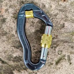 Mosquetão de escalada para espeleologia de montanhismo, corda antiderrapante, trava principal em formato de peixe, gancho de travamento com polia fina - Image 1