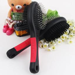 Escova de banho dupla face para cão de estimação, Durable Needle Comb, massagem plástica, cerdas de beleza, cabelo flutuante Remover, Grooming Tools - Image 5