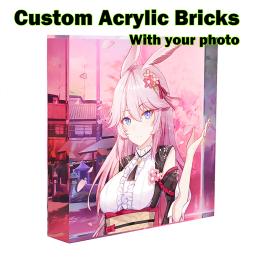 Bloco de logotipo acrílico personalizado, blocos de fotos com impressão uv, bloco de imagem acrílica personalizado, tijolos acrílicos de anime - Image 1