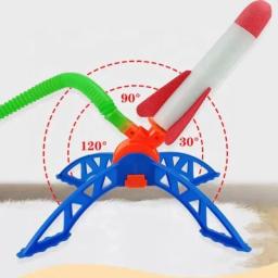 Crianças ao ar livre foguete bomba de pedal ao ar livre pressão de ar crescente conjunto de foguete salto aerodinâmico foguete lançador de jogos para crianças brinquedos presentes - Image 6