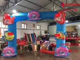 Arco arco-íris porta inflável decoração publicidade materiais decoração festa adereços personalização - Image 1