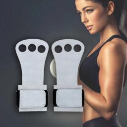Protetor de pulso de couro para treino, Luvas esportivas crossfit, Proteção de palma, Alça de elevação de ginástica, 1 par - Image 5
