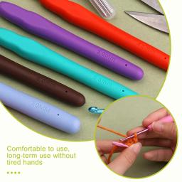 Fenrry conjunto de gancho de crochê, kit de agulhas de crochê para iniciantes, estojo verde e acessórios de crochê para artesanato de tricô - Image 6