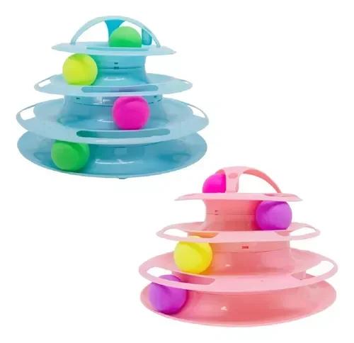 Kit Interativo de Brinquedos para Gatos: Torre de 3 Níveis com Bolhas e Pelúcias para Cães e Gatos Brincalhões