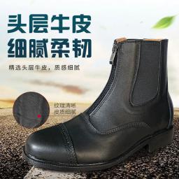 Botas curtas de couro, botas equestres resistentes ao desgaste - Image 2