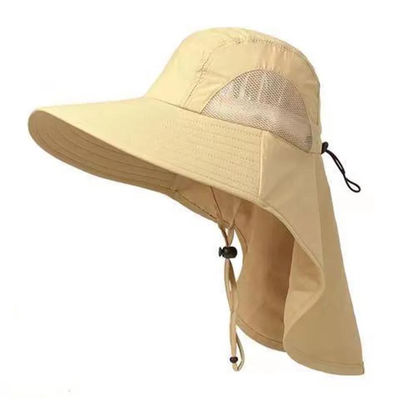 Chapéu protetor solar com aba grande para homens e mulheres, anti-UV, trabalhador ao ar livre, cobertura total do rosto, proteção do pescoço, chapéu de pescador, viseiras, verão - Image 1