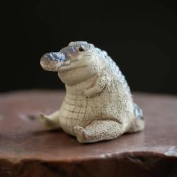 Handmade gordura crocodilo chá estatueta, chá Pet, fino acabamento, delicado, simulado decorativa, argila roxa, bonito Household Supply - Image 3