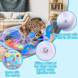 Tapete Sensorial de Água Espessada para Gatos, Sensor De Água Inflável, Pet Supplies, Limpeza, Refrigeração, Fish Sea - Image 5