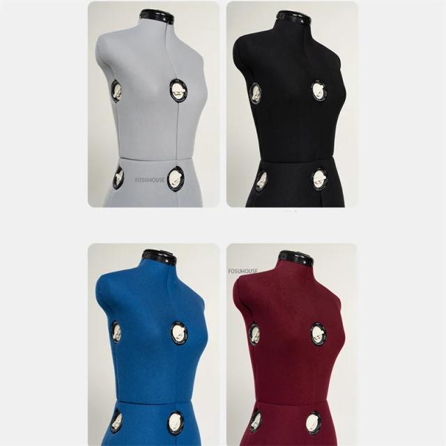 Adereços de Manequim Feminino com Capa Ajustável em Pano e Base de Metal para Roupas e Costura Profissional