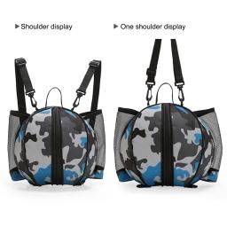 Sacos de bola de futebol em forma redonda, portátil, Oxford, Basketball Bag, elástico com zíper, impermeável, lavável, esportes ao ar livre - Image 5